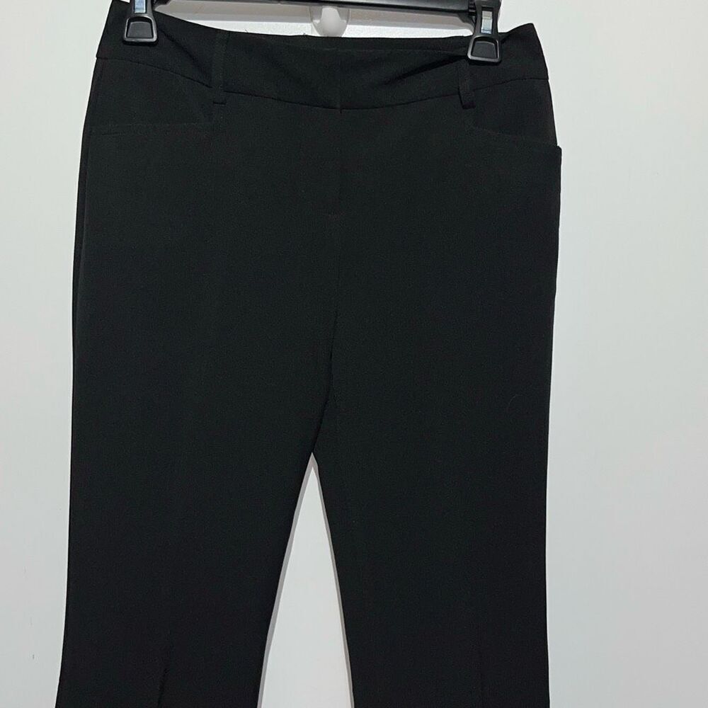 A. Byer Womens Black Straight Leg Dress Pants Mid Rise Office Trousers 4075425 1
